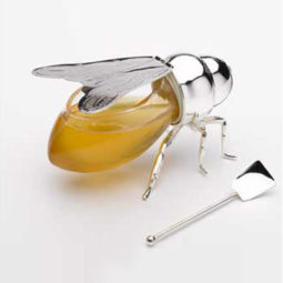 Silver plated honey bee jar 1