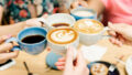 Friends having coffee together