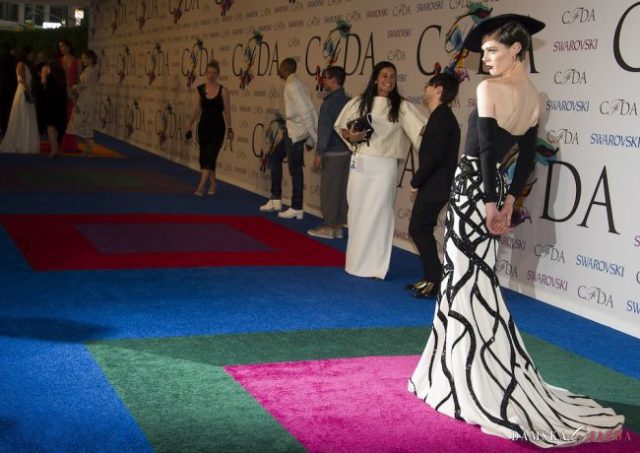 Coco Rocha na červenom koberci CFDA Fashion Awards v New Yorku