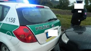 policajné auto, zrážka, havária