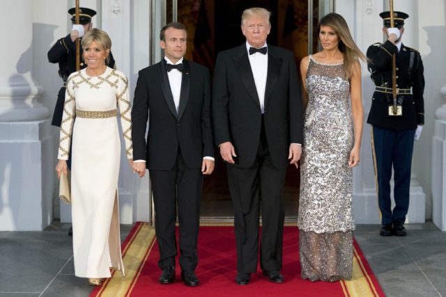 Donald Trump, Emmanuel Macron, Melania Trump, Brigitte Macron