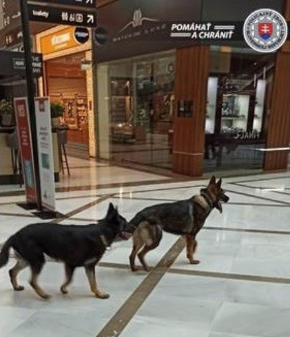 Policajne psy hladali bombu v nakupnom centre petrzalka 1.jpg