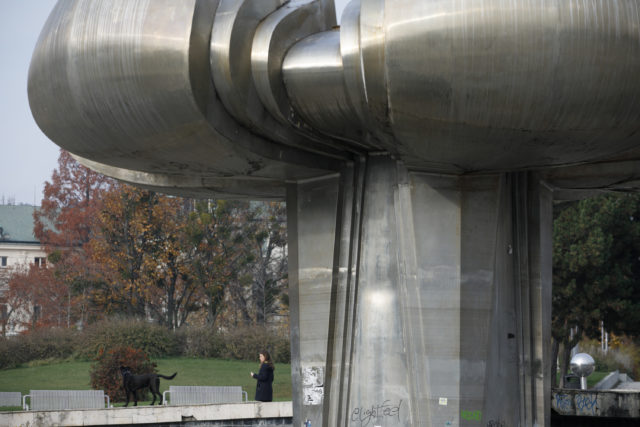  po tlačovej konferencii Metropolitného inštitútu Bratislavy k spusteniu rekonštrukcie fontány. Bratislava, 16. november 2021. 