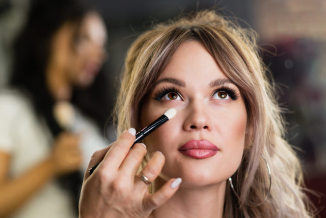 Make up preparation process in beauty studio