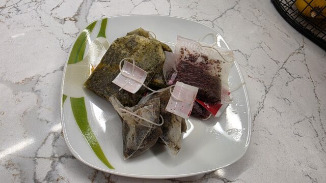 použité čajové vrecká