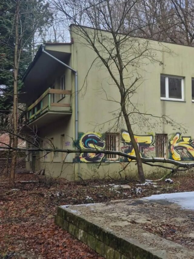 Lesy mesto chátrajúce budovy odstránenie