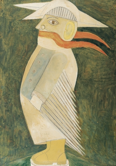 Sava Sekulic, Ancient Slav, 1975, oil on cardboard