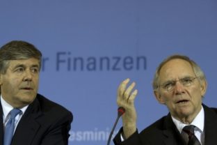 Wolfgang Schäuble (vpravo), Josef Ackermann