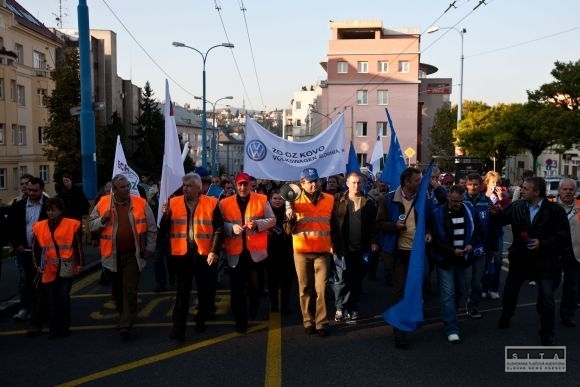 Protestný pochod OZ KOVO v Bratislave
