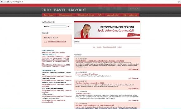 Web stránky kandidátov v Prešove