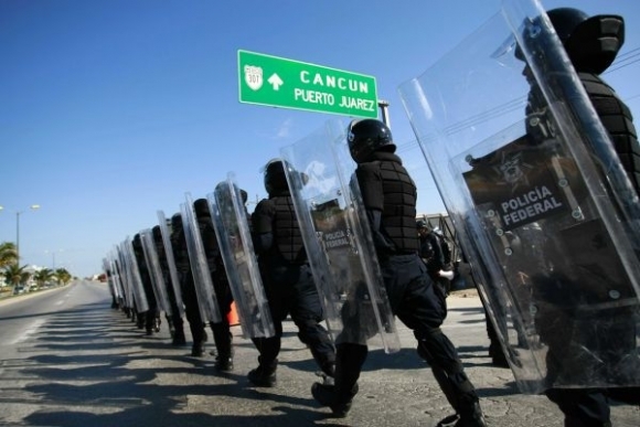 Aktivisti v mexickom Cancúne