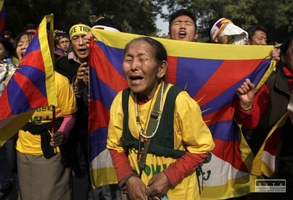Tibeťania protestujú v Indii