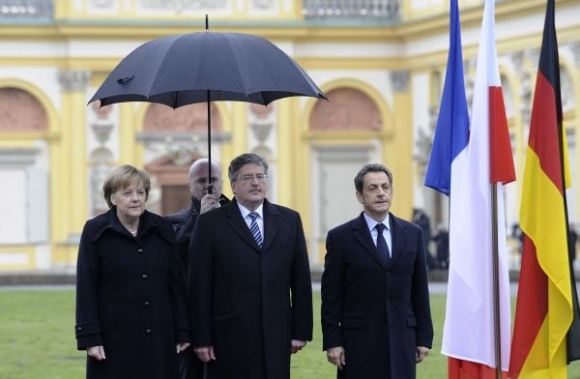 Merkelová, Komorowski, Sarkozy