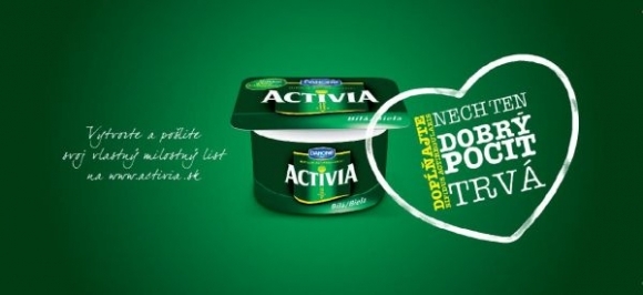 Activia Love letters kampaň LOGO