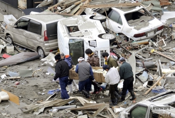 Japonsko po zemetrasení.