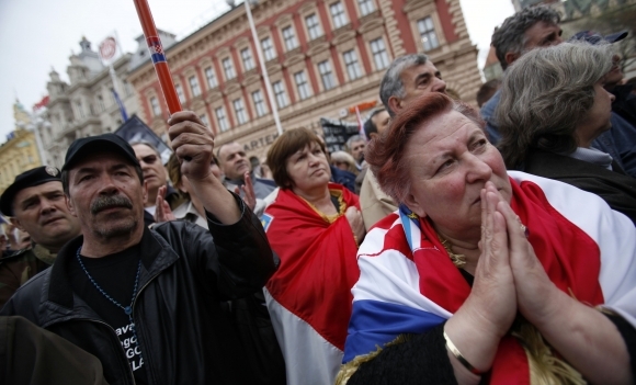 Chorvátsky protest proti odsúdeniu Gotovinu