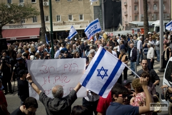 Izraelčania demonštrovali za nezávislosť Palestíny