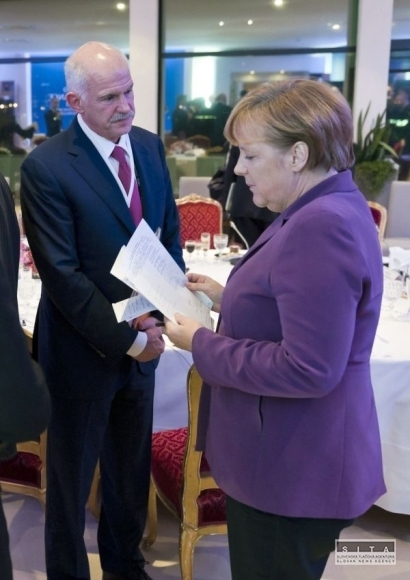 George Papandreou, Angela Merkelová
