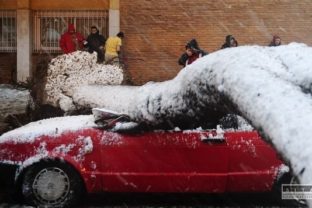 Snehová búrka v Španielsku