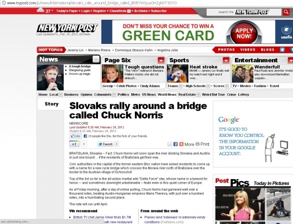 Chuck Norris preslávil Slovensko
