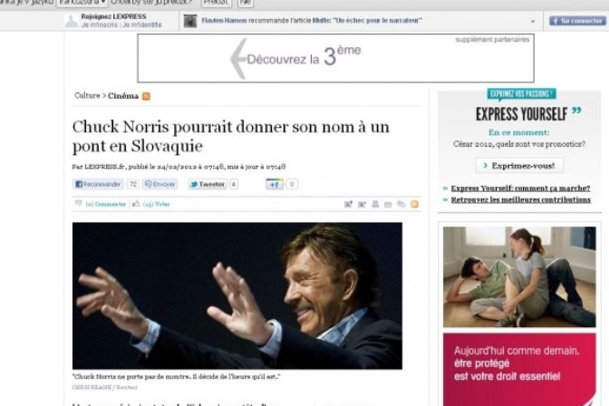 Chuck Norris preslávil Slovensko