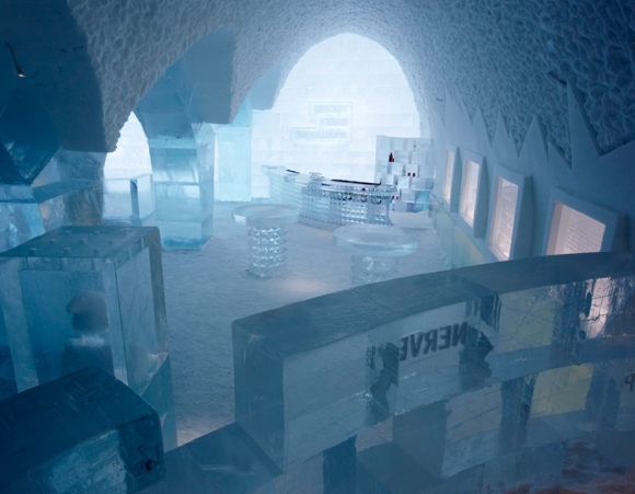 Ľadový hotel vo švédskom Jukkasjärvi