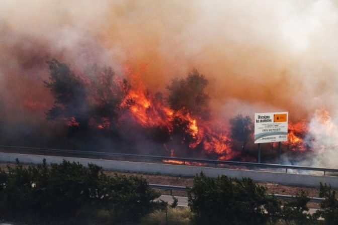 Lesný požiar na severovýchode Španielska