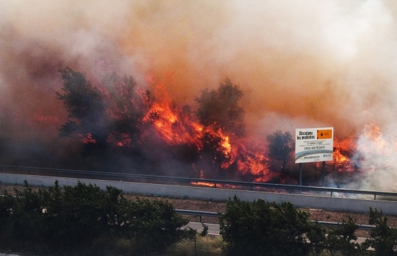 Lesný požiar na severovýchode Španielska