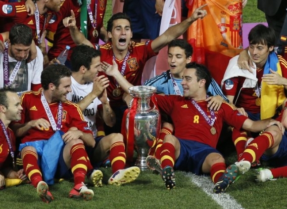 Španieli po zisku titulu majstrov Európy