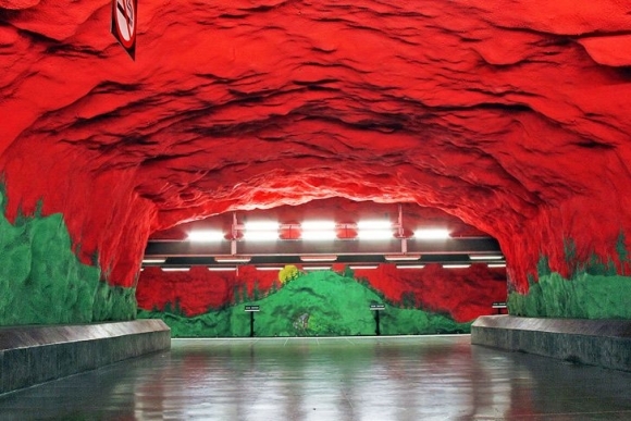 Metro v Štokholme: Malá galéria umenia