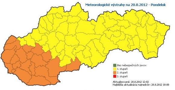 Výstraha pondelok