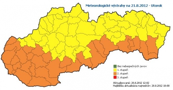 Výstraha utorok