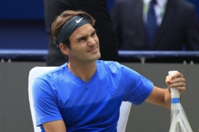 Roger Federer počas tréningu