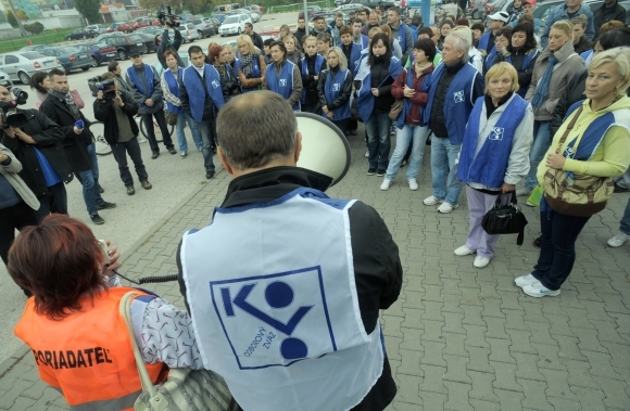 Zamestnanci Delphi protestovali