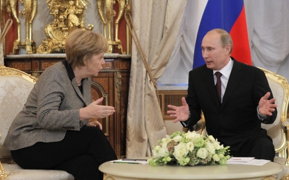 Merkelová a Putin
