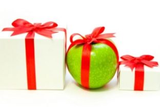 Darčeky, Vianoce, jablko, zdravie