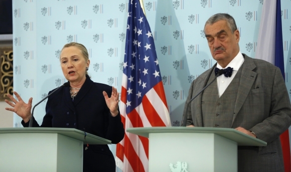 Hillary Clintonová v Prahe