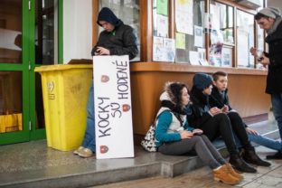 Protest proti prerušeniu neobmedzeného štrajku