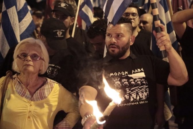 Pochod neonacistov v Grécku