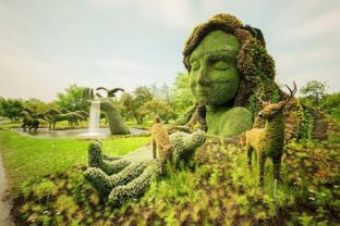 Živé sochy zo zelene zmenili Montreal na rozprávko