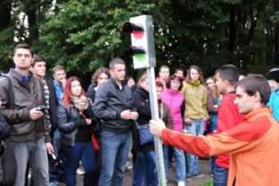 Protest za zachovanie lesoparku v Trnave