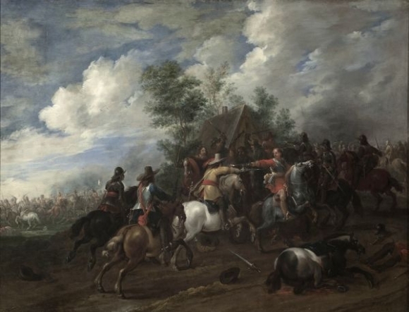 Pieter Meulener, Jazdecká bitka, obraz