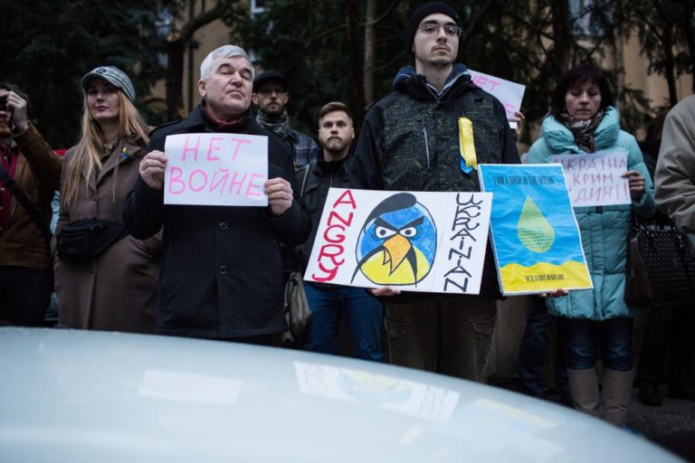 Protest voči agresii Ruskej federácie na Ukrajine