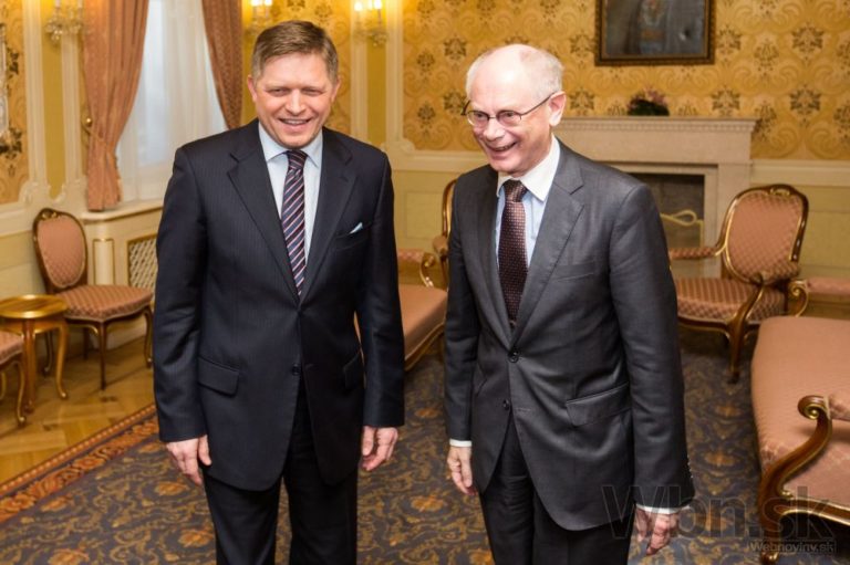 Herman Van Rompuy je na Slovensku, ďakoval Ficovi za plyn