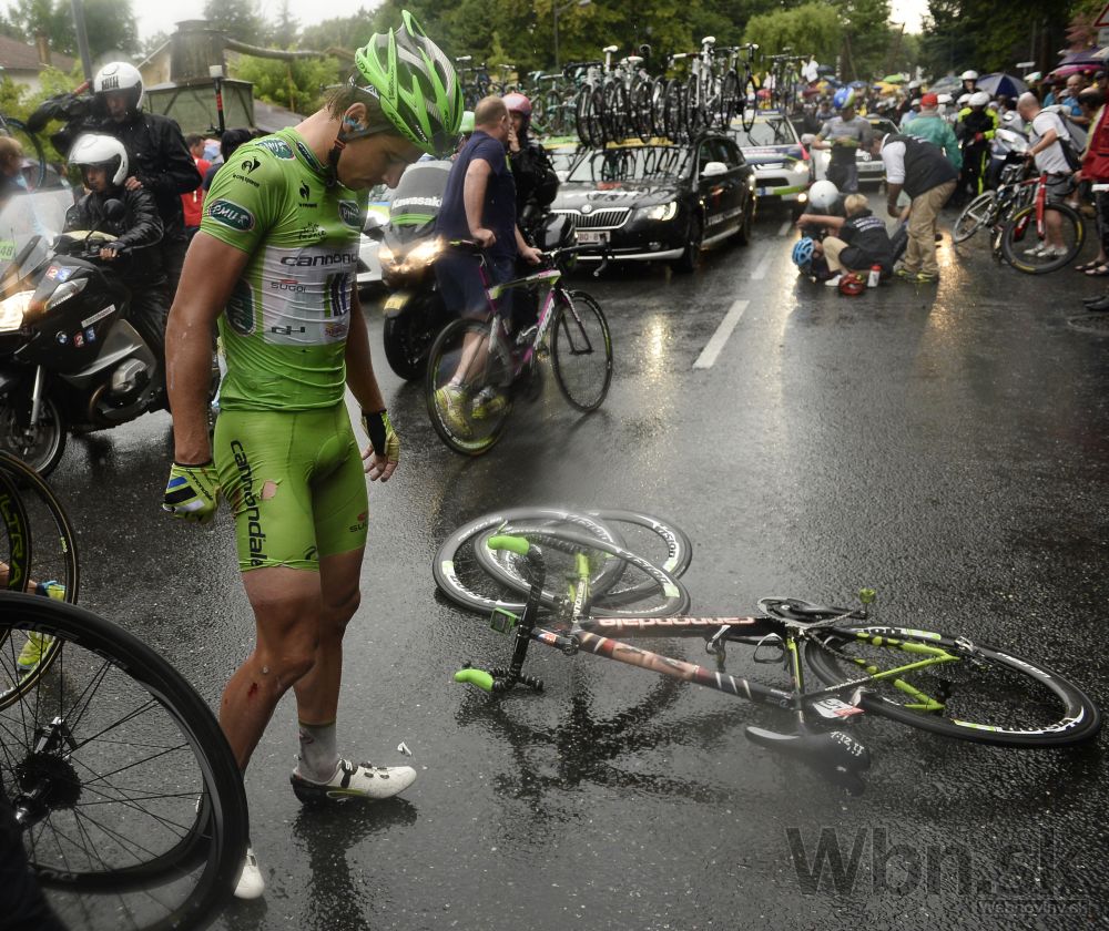 Sagan v závere 19. etapy spadol, vyhral Navardauskas