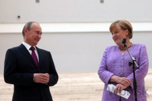 Vladimir Putin a Angela Merkelová