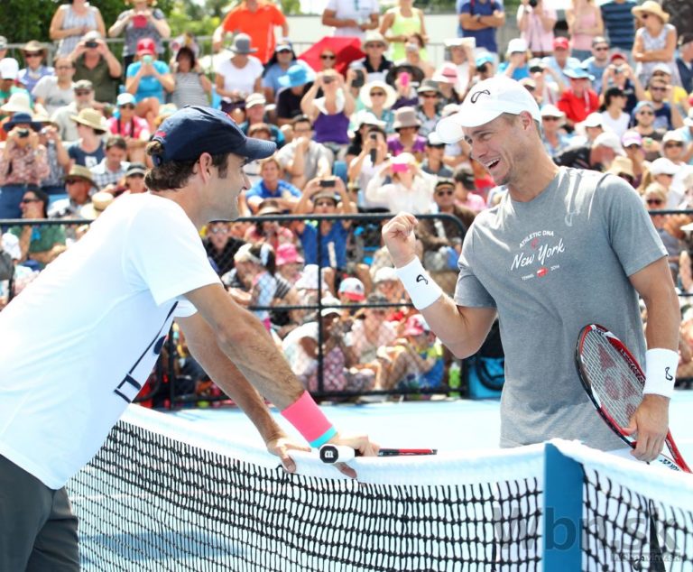 Roger Federer a Lleyton Hewitt