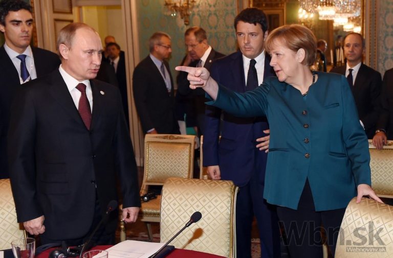 Merkelová a Putin
