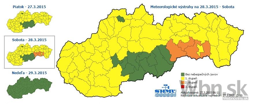 Výstraha na sobotu