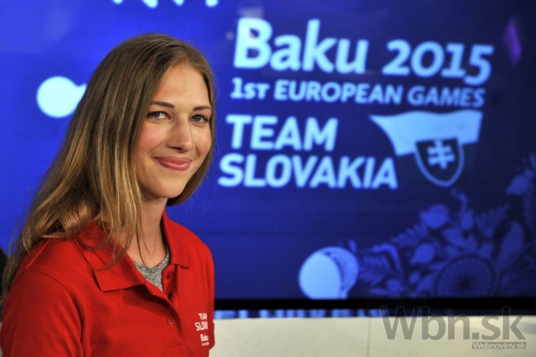 Lukostrelkyňa Alexandra Longová počas tlačovej besedy Slovenského olym
